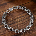 2023 Factory Price High Quality S925 Sterling Silver New Six-Character Mantra Bracelet Men Women Retro Trend Jewelry Gift